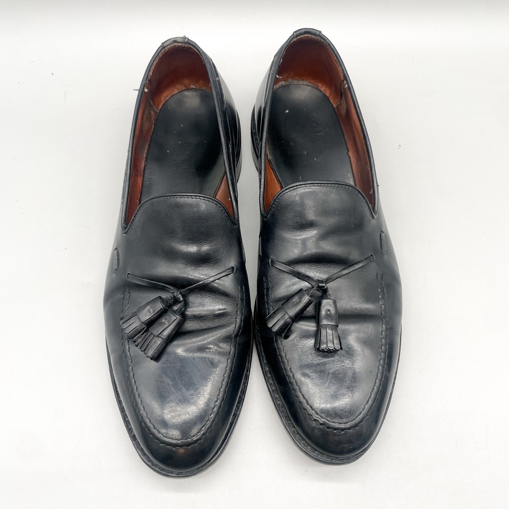 Allen Edmonds Mens 12D Grayson Tassel Loafer Black Leather Office Preppy Classic